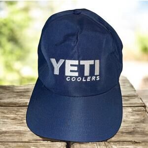 Yeti Coolers Hat Cap Built For The Wild Blue White Snapback Structured Football